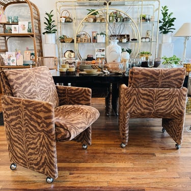 Set of 4 Animal Print Dining Chairs by Preview