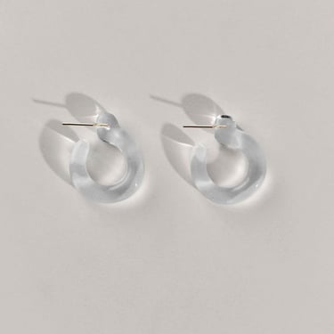 Annika Inez Small Glassy Hoops - Clear