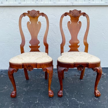 Set of 2 Kindel Dining Side Chairs FREE SHIPPING Winterthur Collection Ball & Claw Feet Traditional Wood Furniture 