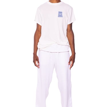 FOLD OVER SWEATPANTS IN WHITE TERRY (MENS)