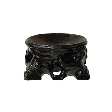 2.75" Dark Brown Wood Carving Hollow Circular Table Top Stand Riser ws4006E 