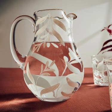 "Saanen" Eteched Crystal Pitcher by Los Vasos de Agua Clara