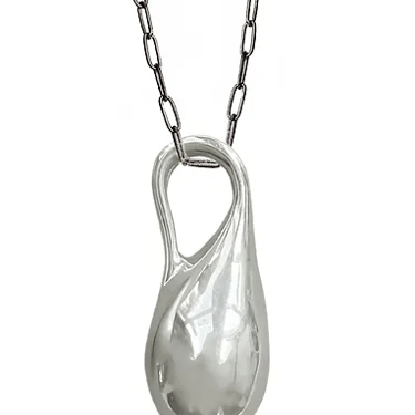 Sunlit Fine Jewelry | Silver Big Drop Pendant Necklace