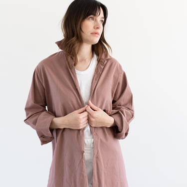 The Artist Tunic in Dusty Rose Pink | Vintage Overdye Button Up Shirt | Cotton Simple Blouse | M L | 