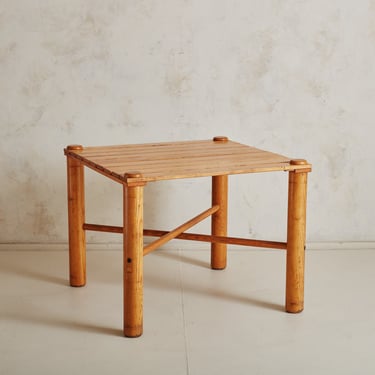Petite Square Chestnut Dining Table with X- Base by Emu, Italy 1960s