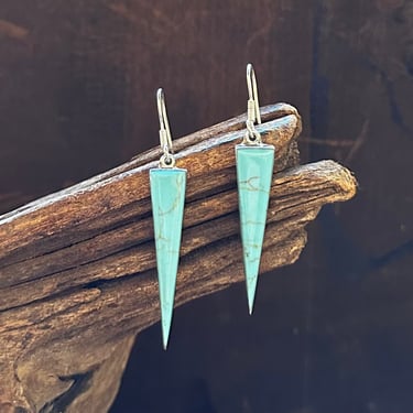 TURQUOISE DAGGERS Mexican Sterling Silver and Turquoise Earrings | Handcrafted Mexican Jewelry | Made in Taxco, Mexico Folk Boho Style 