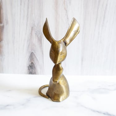 Vintage Brass Mouse Figurine Home Decor Whimsical Paperweight 