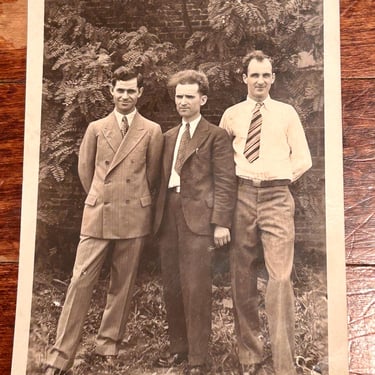 Black And White Photo 1940s Men Fashion Suits Photograph Retro 40s 