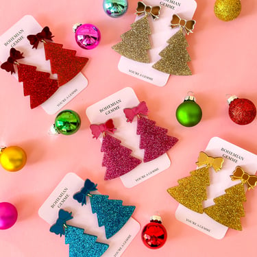 Colorful Christmas Tree Earrings