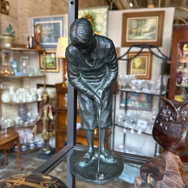 Vintage bronzed golfer by Crone Craft approx 10.5x5