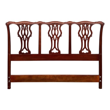 Baker Furniture Carved Mahogany Chippendale Headboard - Queen Size 