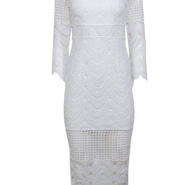 Premonition - White Crochet Long Sleeve Maxi Dress Sz 2