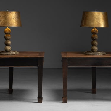 Bronze Lamps / Pair of Consoles