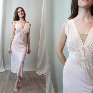 1940s FORTY WINKS rayon nightgown slip dress small | new spring 