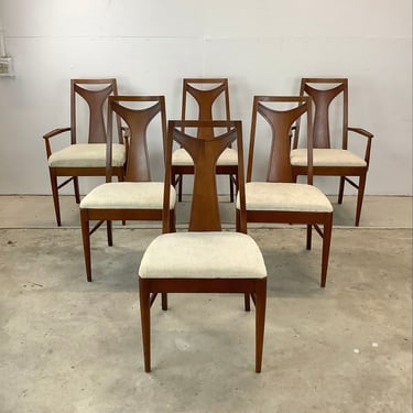 Mid-Century Walnut Dining Chairs- Set of Six 