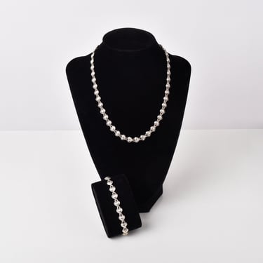 Rare Tiffany & Co. Heart Padlock Link Necklace Bracelet, Sterling Silver 925 Italy, 16.5" L/7" L 