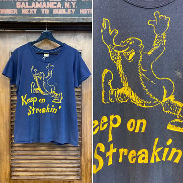 Vintage 1970’s “Keep on Streaking” R. Crumb Artist Cartoon T-Shirt, 70’s Mr. Natural, 70’s Tee Shirt, Vintage Clothing 