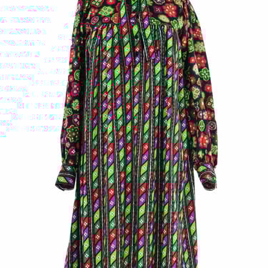 1976 Yves Saint Laurent Moroccan Print Smock Dress