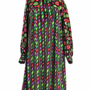 1976 Yves Saint Laurent Moroccan Print Smock Dress