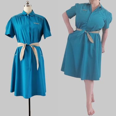 1980s Does 50s Day Dress 80s Dress 80's Women's Vintage Size XL 