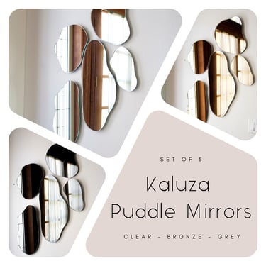 Kaluza Puddle Mirrors - Large Set of 5 in Clear, Bronze & Grey Mirror 