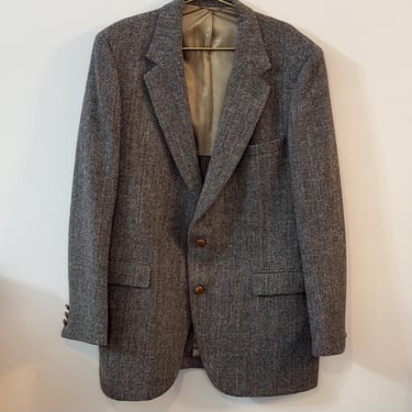 Harris Tweed Herringbone Blazer 1970's XL 