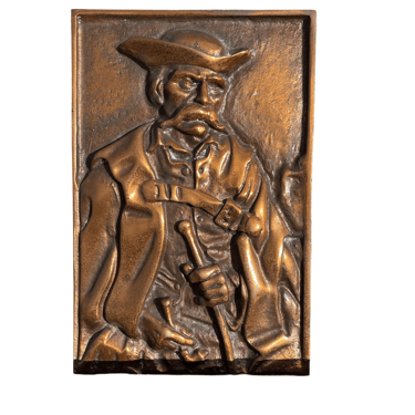 Copper Embossed Metal Wall Plaque Ships Captain