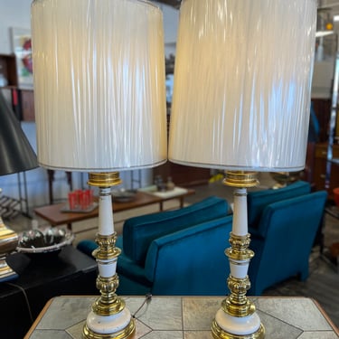 Stiffel Brass Regency Table Lamps, c. 1967