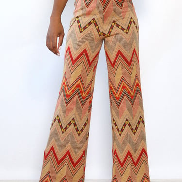 Patterned 70s Knit Flares XS/S