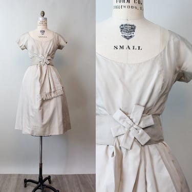 1950s MISS RANSOHOFF silk FRINGE dress small | new spring 