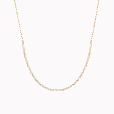 Flat Pavé Diamond Segement Chain Choker Necklace