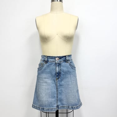 Vintage Denim Mini Skirt | Y2K Z Cavaricci Short Blue Jean Skirt 