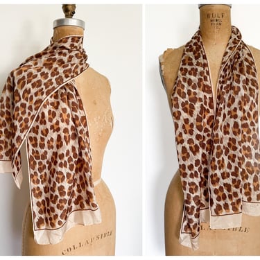 Vintage ‘80s ECHO silk scarf, leopard print scarf | 100% silk animal print scarf, pin up 