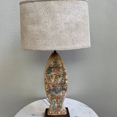 Sasha Brastoff Mosaic Ceramic Table Lamp 