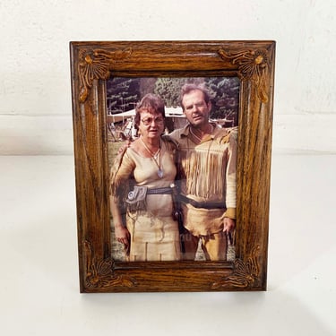 Vintage Framed Found Photo Couple at National Muzzle Loading Rifle Association Photograph Framed 1980s 80s 1985 Wall Hanging Photo 