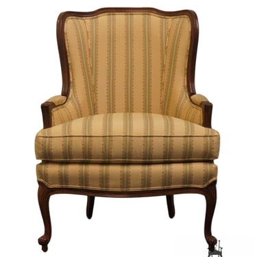 ETHAN ALLEN French Provincial Cream Stripe Upholstered Accent Arm Chair 13-7127 