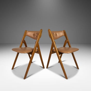 Set of Two (2) Mid-Century Modern Folding Stakmore Chairs by Coronet for Norquist, USA, c. 1960's 