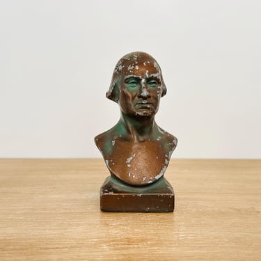 Vintage Cast Metal George Washington 6 Inch Bust - As Is Condition 