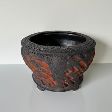 Vintage Organic Texture Artisan Studio Pottery Pot 