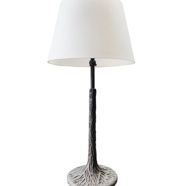 20th Century Tall Cast Iron Tree Form Table Lamp