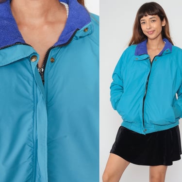 90's Columbia Turquoise Fleece Lined Jacket