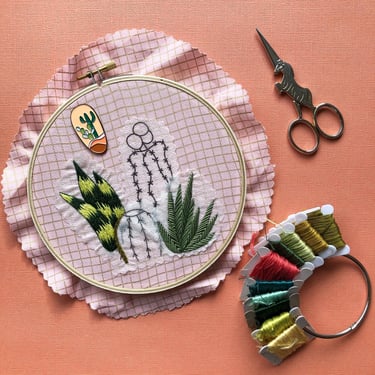 MCJ  Detailed Cacti Patterns Embroidery Kit