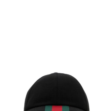 Gucci Men Black Wool Baseball Cap