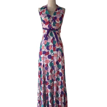 1930s Louise Mulligan Linen Floral Gown 