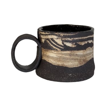 Unique Raw Stoneware Coffee Mug 12 oz 