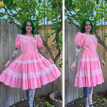 Vintage 1970’s Pink Square Dancing Dress 