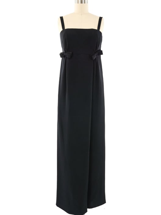 1960's Saks Bow Embellished Tank Gown