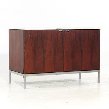 Florence Knoll Mid Century Rosewood Chrome and Marble Credenza - mcm 