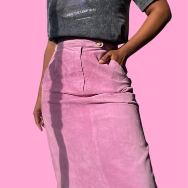 Suede Leather Lilac Skirt