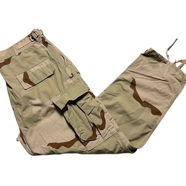Vintage 1990s US ARMY Desert Camo Trousers / Cargo Pants ~ Medium Regular ~ Work Wear ~ Ripstop ~ Camouflage ~ 32 33 34 Waist ~ 